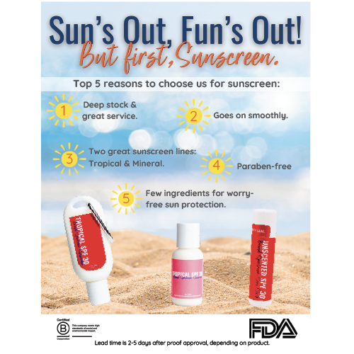 sunscreen flyer example