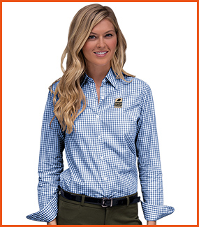 Women’s Easy-Care Gingham Check Shirt (1108)