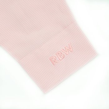 Embroidered 'RBW' on gingham print sleeve cuff