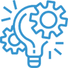 Lightbulb and gears icon