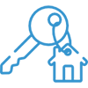 Key with house keychain icon