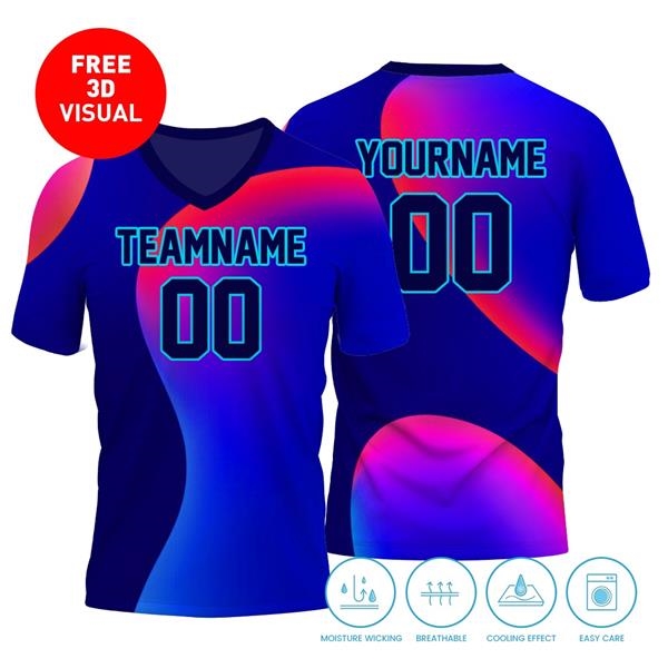 Short Sleeve V Neck Full Dye Sublimation