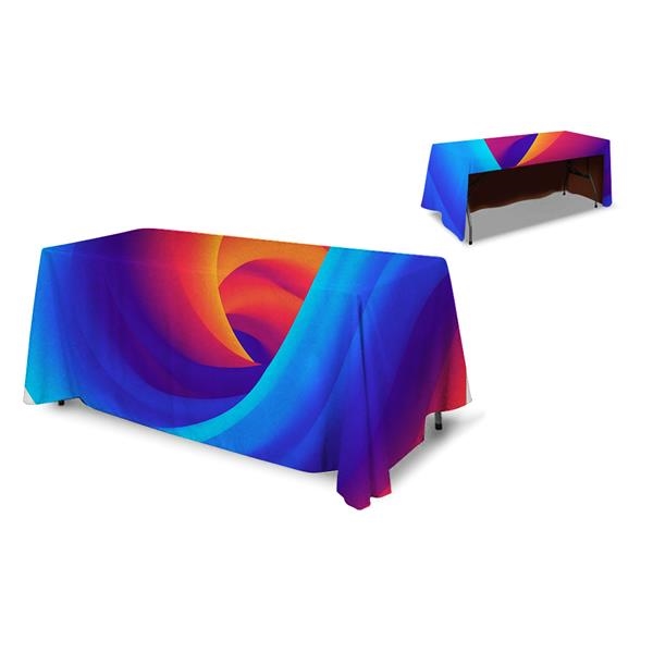 Premium Table Throw 6ft 3-Sided Open Back Full-Color Dye