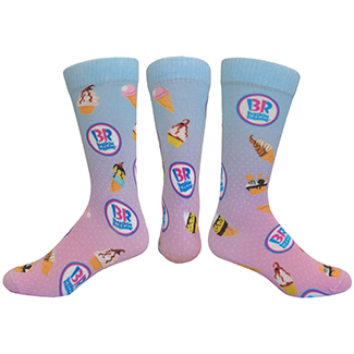 Flat Knit Dress Sock with DTG Printing (47DLDTG)