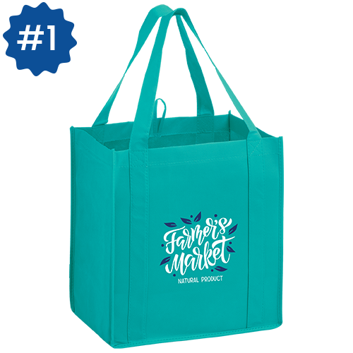 12” x 8” x 13” Heavy Duty Non-Woven Grocery Tote Bag With Insert (Y2KG12813)