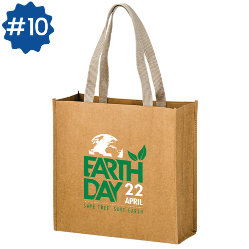 13” x 5” x 13” Brook Lightweight Washable Kraft Paper Tote Bag With Web Handle (LTWB13513)