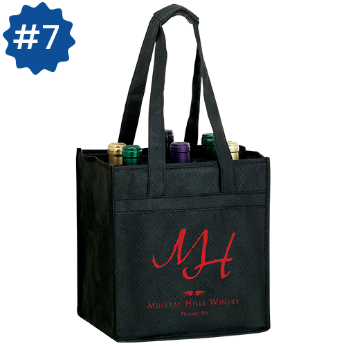10” x 7” x 11” Vineyard Collection 6 Bottle Non-Woven Tote Bag (VINE6)