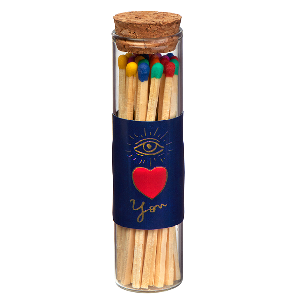 "Ablaze" Glass Match Stick Jar With Full Color Label - 20 count (1330-000-20)