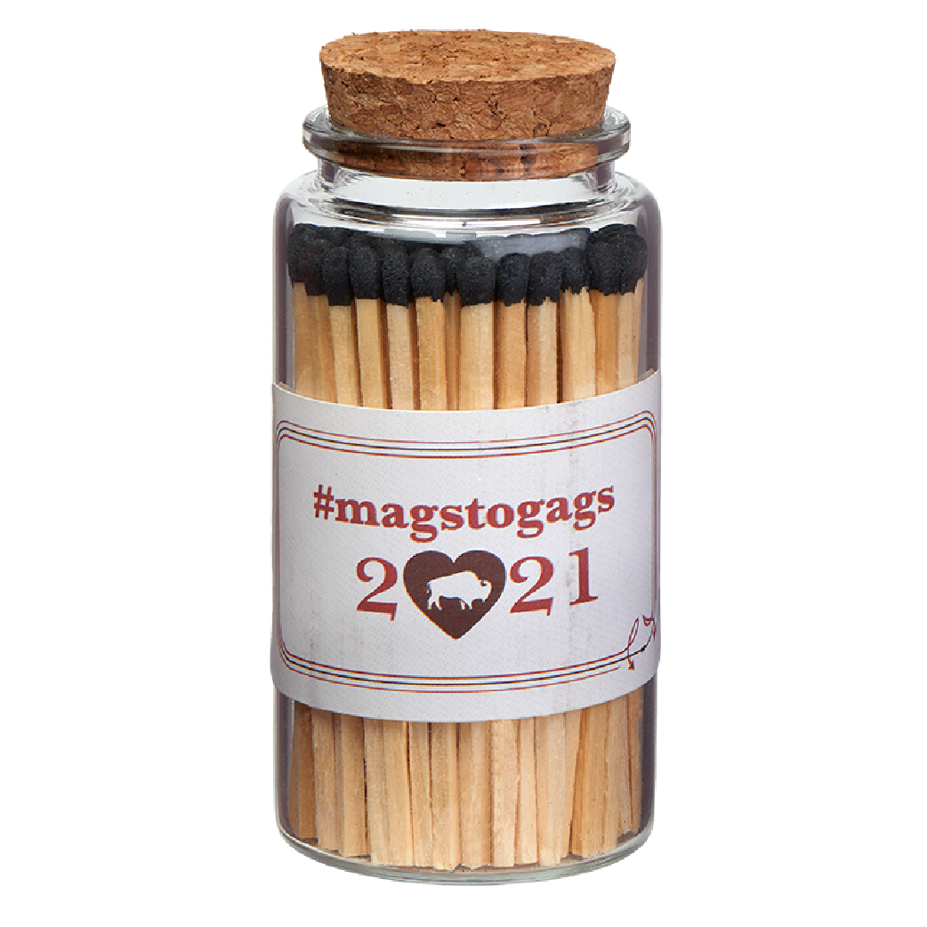 "Aglow" Glass Match Stick Jar With Full Color Label - 80 count (1331-000-80)