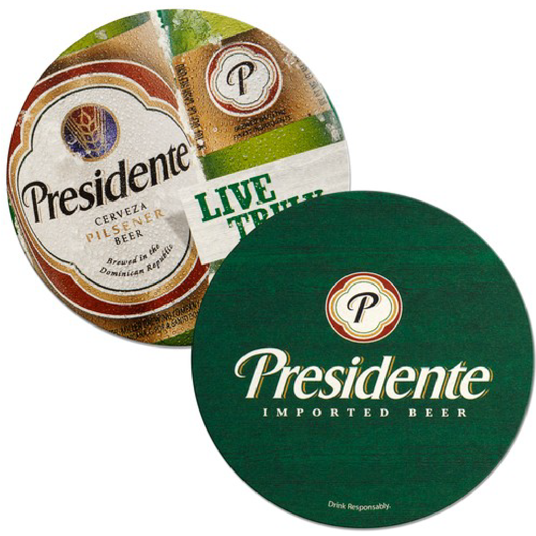 4" 55-60 Point Pulp Board Coaster - Round or Square (4066-DRDS-CMYK)