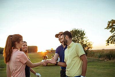 Golfers greeting
