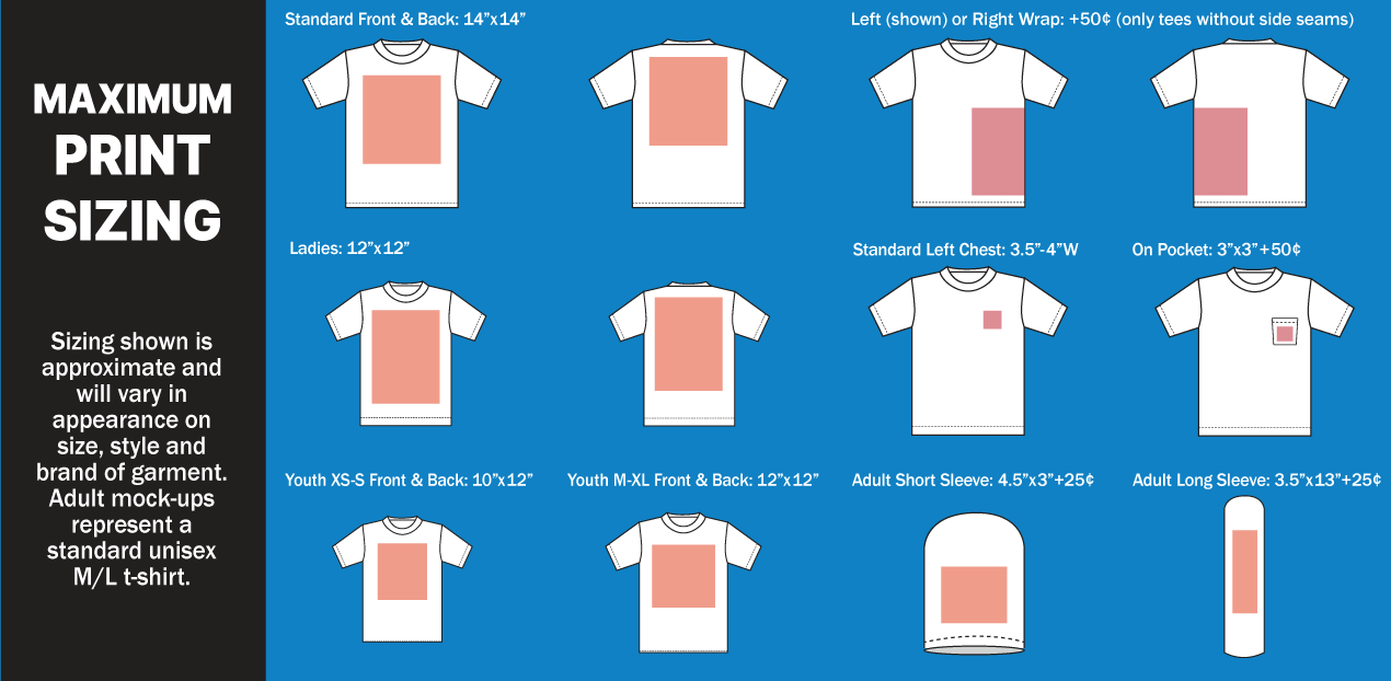 Imprint Size Chart