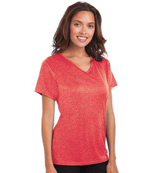Ladies' Heathered V-Neck Tee (BG6228)