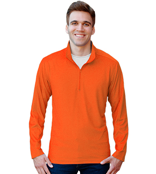 Men's Long Sleeve Solid Zip Pullover (BG7230)