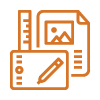 Icon representing graphic design