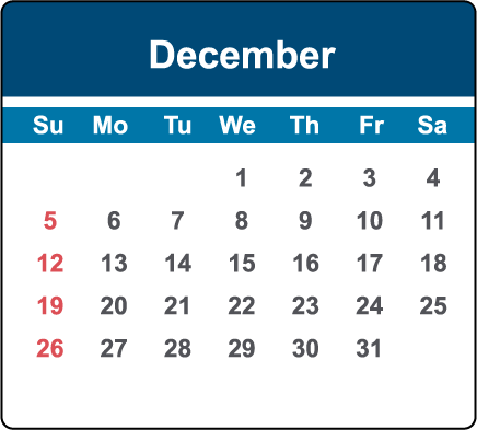 December 2021 Calendar