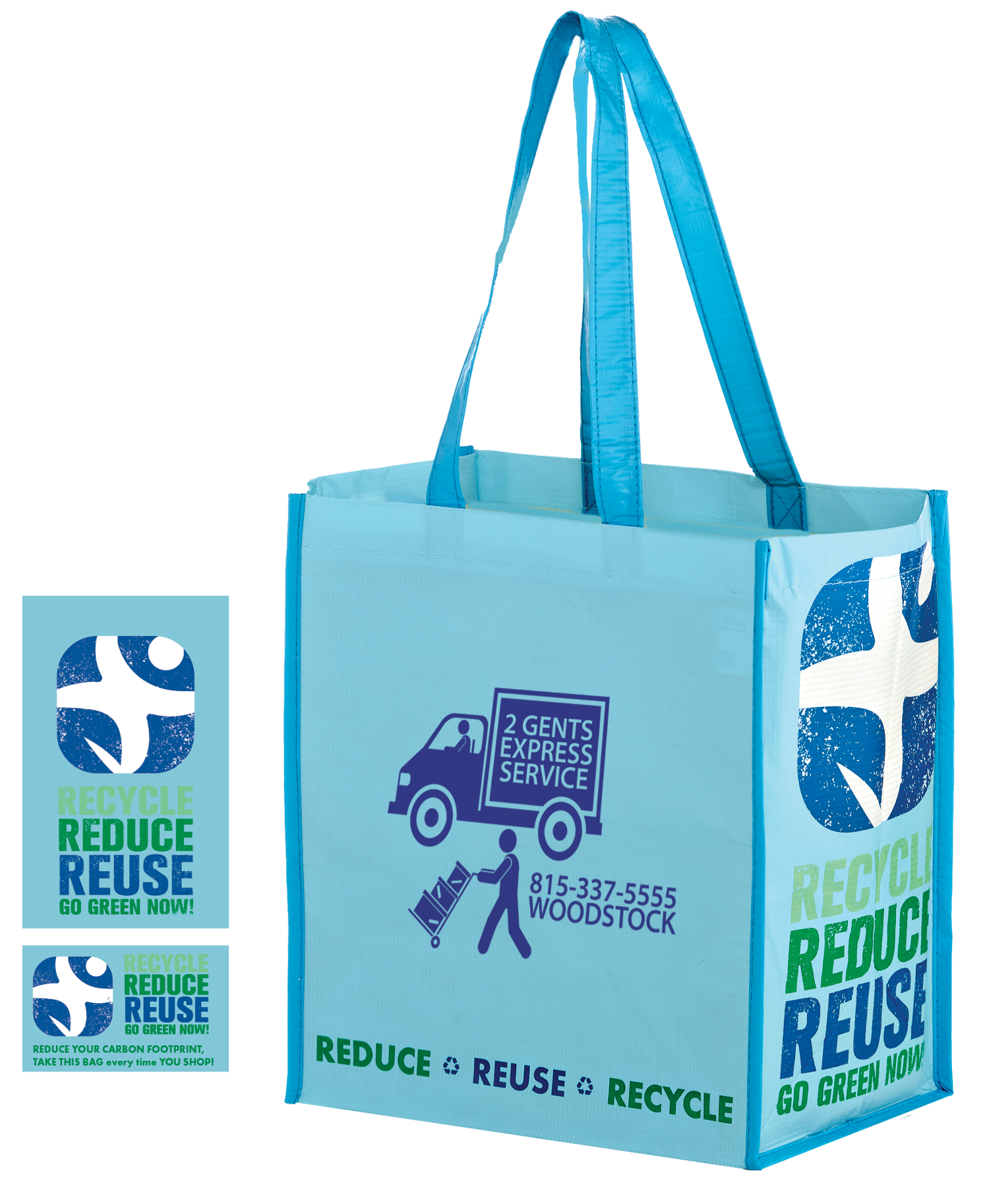 •	100% RPET Laminated Grocery Bag With Stock Design Gussets (ECO12813)