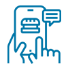 Ordering food on phone icon
