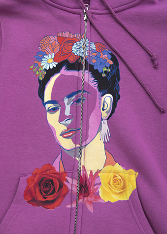 Frida Kahlo direct-to-garmet printed sweatshirt
