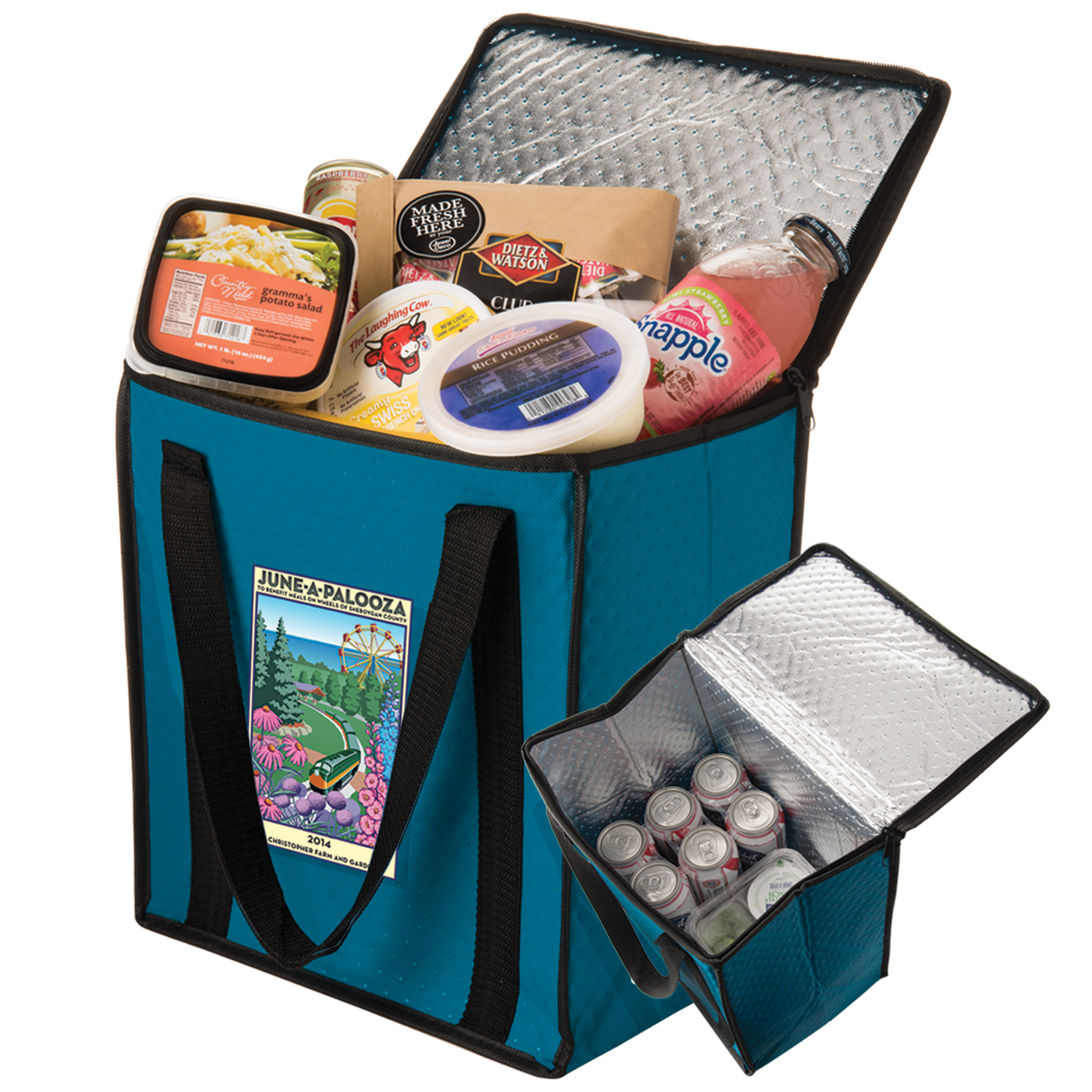 Insulated Non-Woven Tote Bag With Square Zippered Top and Poly Board Insert (Y2KC1213)