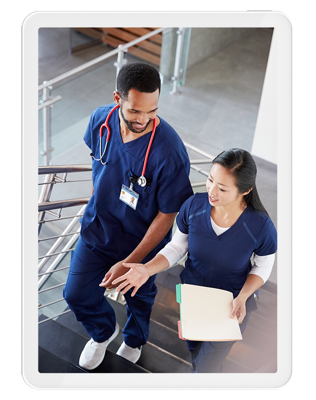 nurses  photo displayed on ipad