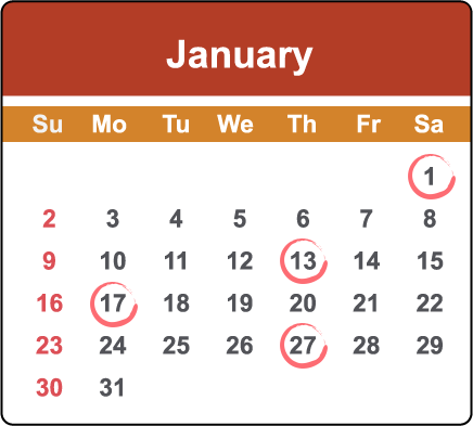 January 2022 key dates