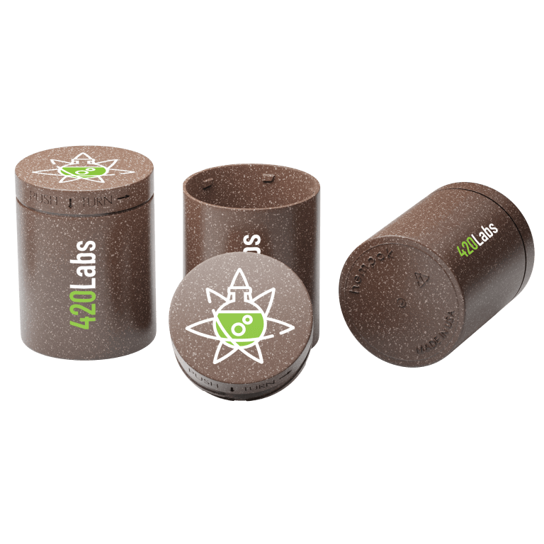 •	4-oz. Custom HEMP Plastic CR Jar (C-HPJ4)