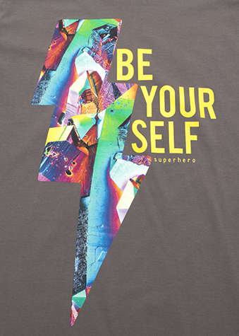 Be Your Self lightning bolt design direct-to-garment printed shirt