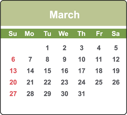 March 2022 Calendar
