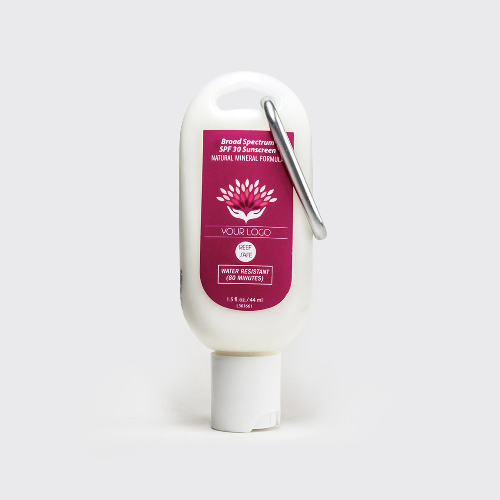 •	Mineral SPF 30 Broad Spectrum Sunscreen Tottle W/ Carabiner (MSS-TC)