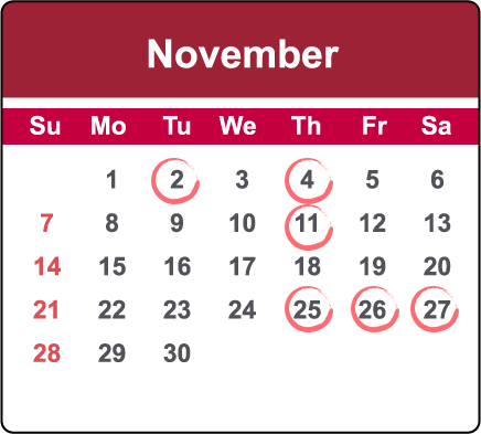 November key dates