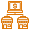Icon representing multiple online stores