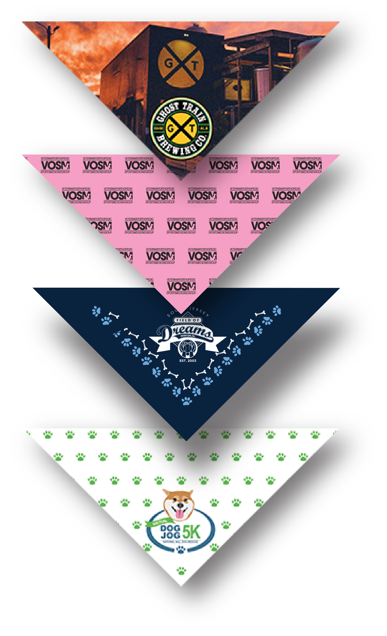 •	Pet Triangle Bandannas