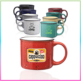 13-oz. Ceramic Custom Campfire Coffee Mugs (A1300)