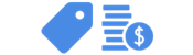 Price tag and coins icon