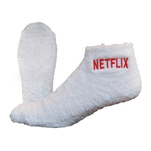 Fuzzy Footie Tread Sock With Direct Embroidery & Slip Resistant Grippers (SockFuzzyEMB)