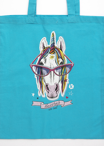 Unicorn design direct-to-garmet printed apparel bag