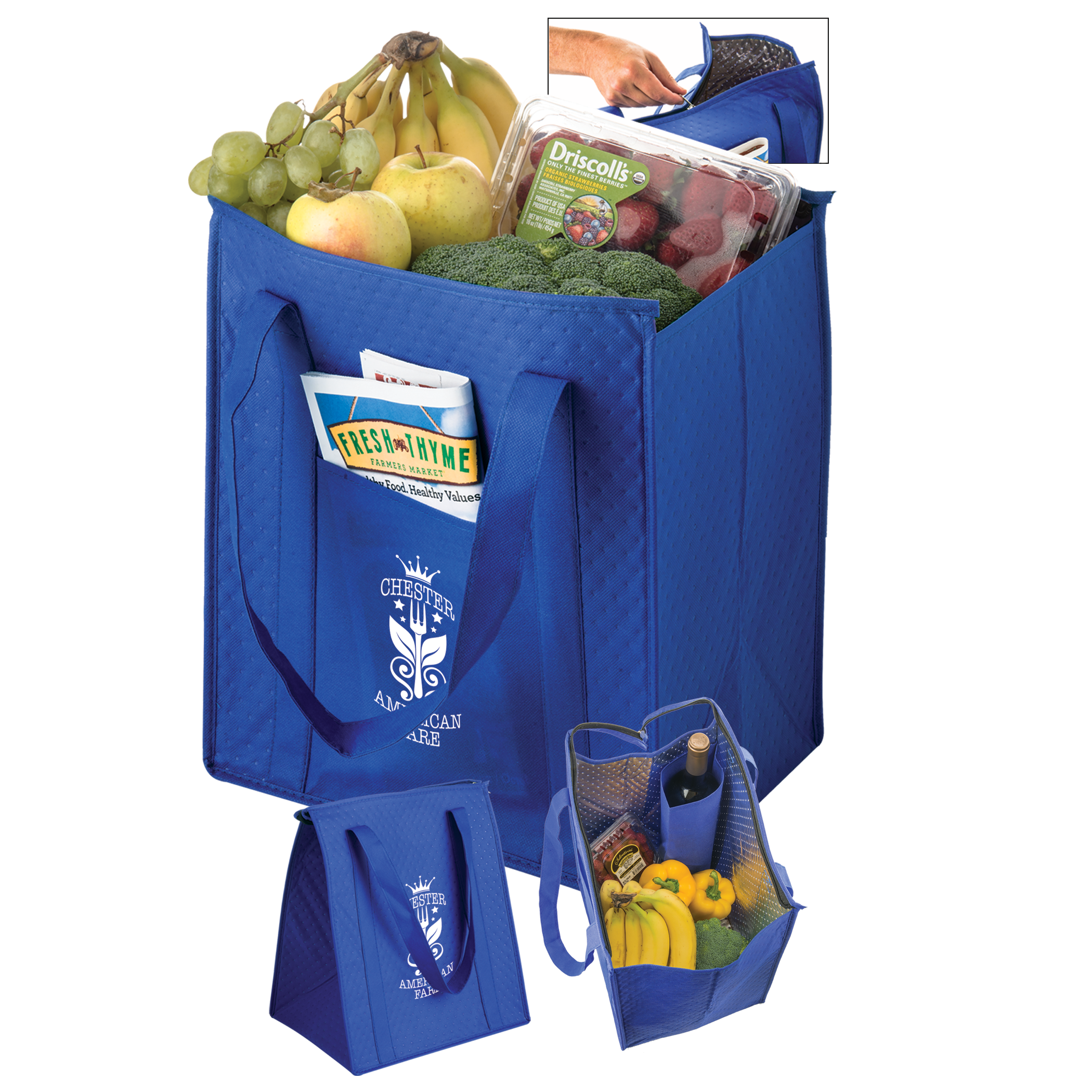 Insulated Non-Woven Grocery Tote Bag and Poly Board Insert (Y2KC1315)
