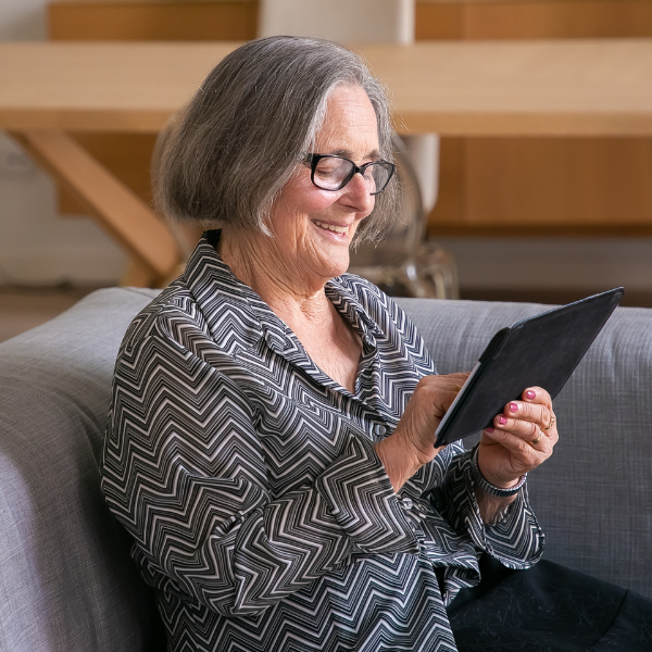 Betty Researching at Home