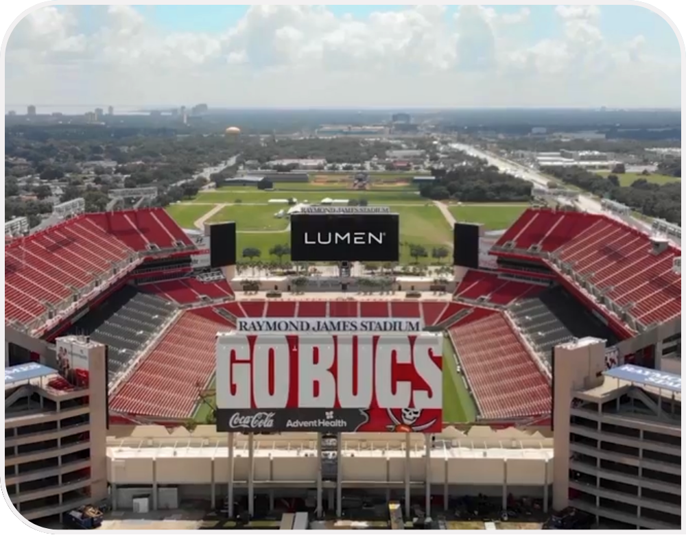 The stadium where the Bucs play (Raymond James Stadium).