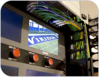 Wires and technology broadcast the game.