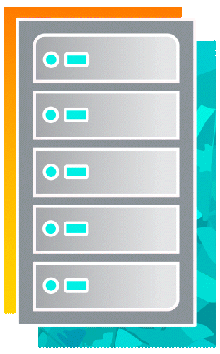 Illustration of a vertical server stack with five panels, each showing red indicator lights glowing and blinking, symbolizing system stress or failure under heavy data load. 
