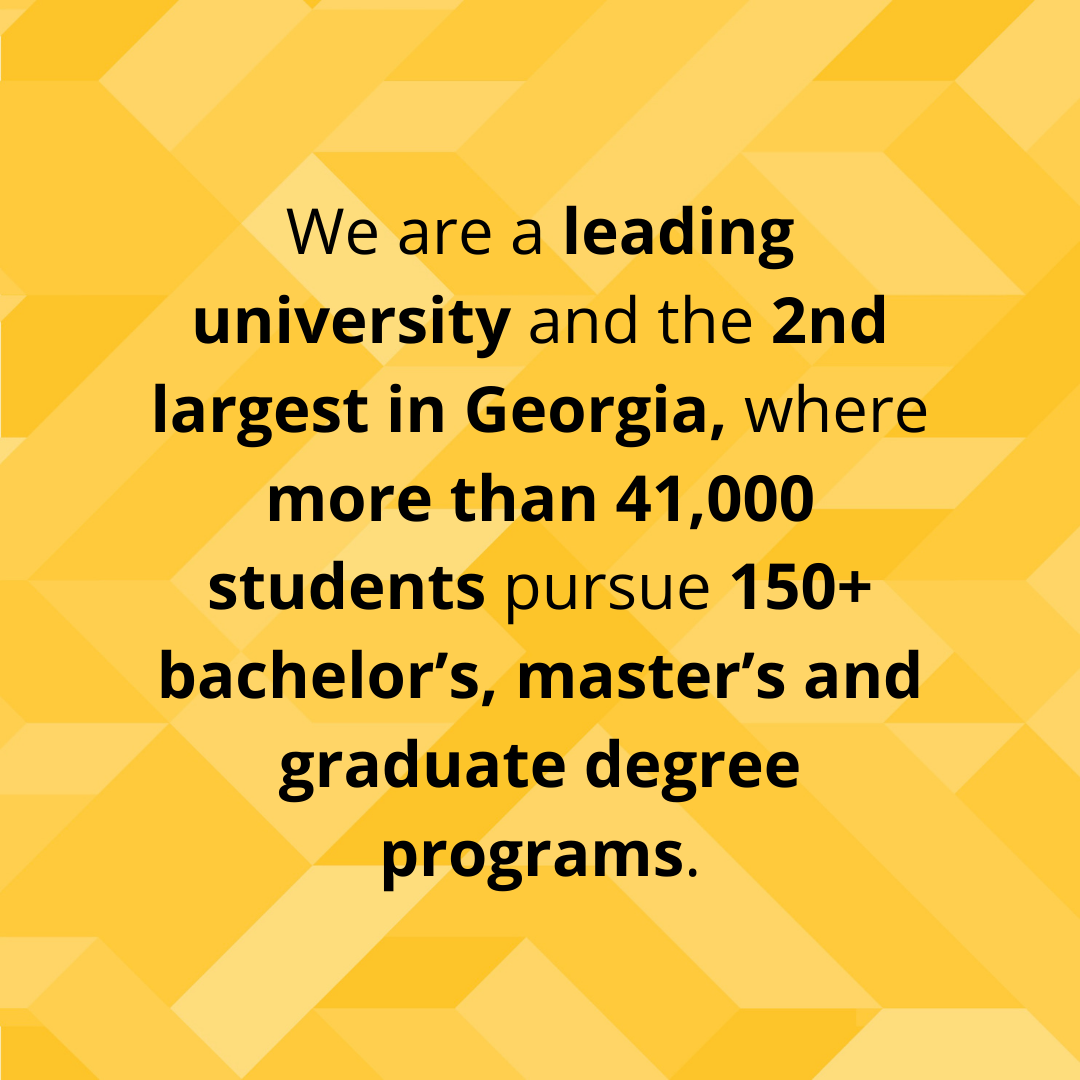 "We are a leading university and the third largest in Georgia."
